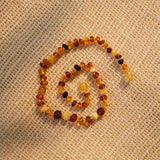 Baltic Amber Necklaces, 12-13" long, Multi-Color, Pebble