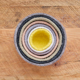 Round Felted Nesting Bowls - Earth Tones - Set of 7