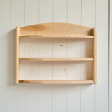 3-Tiered Maple Wood Wall Shelf - 24" L x 6" D x 17" H - Three Shelves