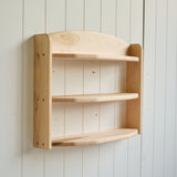 3-Tiered Maple Wood Wall Shelf - 24" L x 6" D x 17" H - Three Shelves