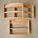 3-Tiered Maple Wood Wall Shelf - 24" L x 6" D x 17" H - Three Shelves
