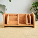 Wooden Desktop Bookshelf with Pencil and File Holder 3 Piece Set (or select individually) - Cherry Wood - 16" L x 7" D x 7" H