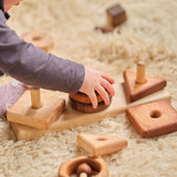 Trio Shape Stacker - 3 Woods, 3 Shapes