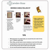 Beeswax Candle Rolling / Making Kit - 8" x 7/8" = 8 candles