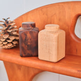 Pretend Wooden Salt & Pepper Set (walnut and maple wood)