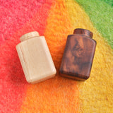 Pretend Wooden Salt & Pepper Set (walnut and maple wood)