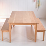 Extra Large Child Height School Table with Benches - 60" x 33" - Cherry Wood with Waterbased Clear Finish - 5-8 weeks for delivery