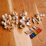 Dollhouse Wooden Miniature Accessory Set - 70 plus pieces