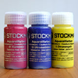 Stockmar Watercolor Paint Trio - Carmine, Lemon, Ultramarine, 20 ml