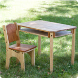 Children's Farmhouse Table & One Chair (All Natural Beeswax finish)