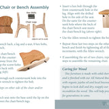 Farmhouse Chair, Single (All Natural Beeswax finish) - 12.5" L x 14" W x 27" H - Child Size