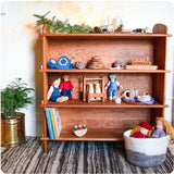 Handmade Solid Cherry Wood Solid Back Bookshelf Shelving Unit - 42" Tall - 4 shelves