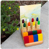 Cherry Wood Crayon Holders with Postcard/Art Slot, 3 options