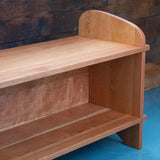 Handmade Solid Cherry Wood Solid Back Bookshelf Shelving Unit - 20" Tall - 2 Shelves