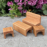 Cherry Wood Dollhouse Living Room Set