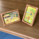 4" x 6" Cherry Sculpted Picture Frame with Cardboard Easel Backing - Glass or Plexiglass