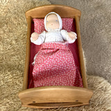 Doll Bedding, Pink/Red with Daisies by Camden Rose (fits our Doll Bed or Doll Cradle)