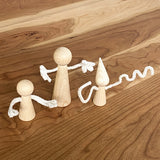 Craft Peg Doll with Armhole and 2 Pipe Cleaners -  9 cm