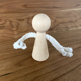 Craft Peg Doll with Armhole and 2 Pipe Cleaners -  6 cm