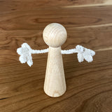 Craft Peg Doll with Armhole and 2 Pipe Cleaners -  9 cm