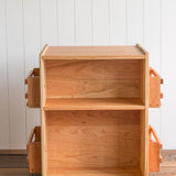 Extra Large Cherry Wood Rotating Bookshelf - 22" L x 22" W x 28.5" H