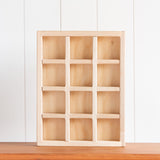 13" x 10" x 2.5" Maple Sorting Compartment Storage Box / Crate - Removable Dividers - With or Without Lid