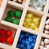 13" x 10" x 2.5" Maple Sorting Compartment Storage Box / Crate - Removable Dividers - With or Without Lid