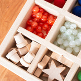 13" x 10" x 2.5" Maple Sorting Compartment Storage Box / Crate - Removable Dividers - With or Without Lid