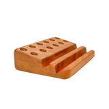 Cherry Wood Crayon Holder - 12 block and 12 stick with Postcard/Art Slot