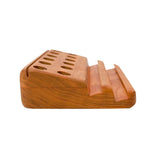 Cherry Wood Crayon Holder - 12 block and 12 stick with Postcard/Art Slot