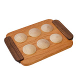 Wooden Cookie Sheet with Six Wooden Cookies