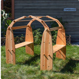 Cherry Wood Playstand with Wooden Nuts and Bolts - 37.5" L x 54" W x 49" H