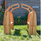 Cherry Wood Playstand with Wooden Nuts and Bolts - 37.5" L x 54" W x 49" H