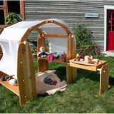 Cherry Wood Playstand with Wooden Nuts and Bolts - 37.5" L x 54" W x 49" H