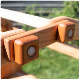 Cherry Wood Playstand with Wooden Nuts and Bolts - 37.5" L x 54" W x 49" H