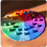 Handmade Wool Felt Balls, 2.5 cm Diameter, Jewel Tone Rainbow Colors, Set of 48