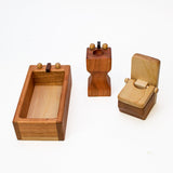 Cherry Wood Toilet, Tub, and Sink Set