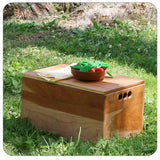 Wooden Storage Crate with Lid, Cherry Wood 15" x 10" x 8"