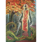 Jumbo Chalkboard Drawing Postcard- Taming the Dragon (Michaelmas) by Geertje Kapteijns 8.3 x 11.7 inches