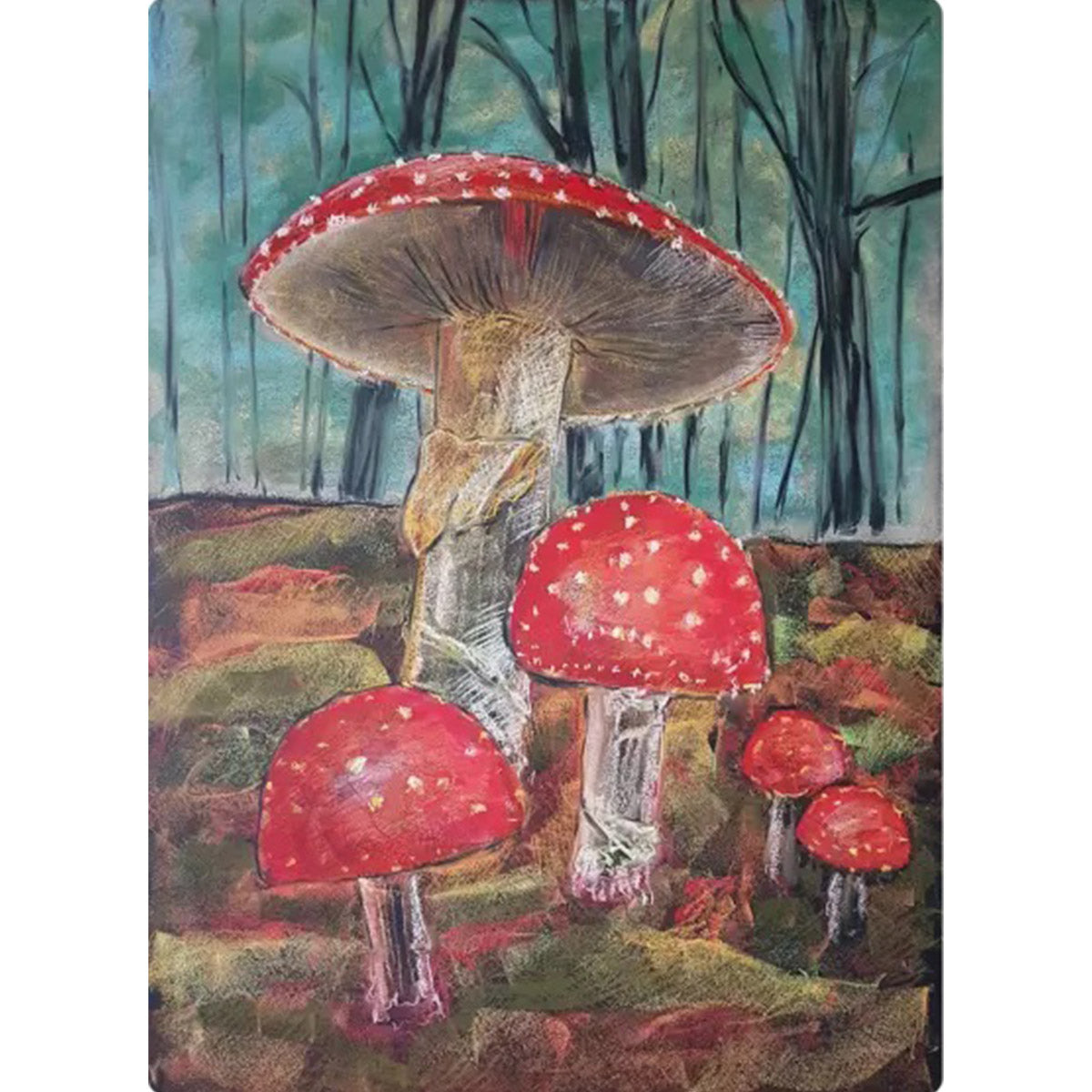 Jumbo Chalkboard Drawing Postcard - Mushroom Forest by Geertje