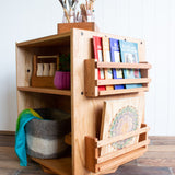 Extra Large Cherry Wood Rotating Bookshelf - 22" L x 22" W x 28.5" H