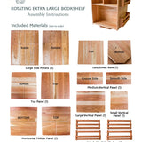Extra Large Cherry Wood Rotating Bookshelf - 22" L x 22" W x 28.5" H