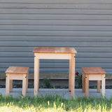 Cherry Simple Table & Two Benches