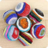 Handmade Wool Felt Multi Colored Layers Ball, 3 cm (same as in our sling shot set)