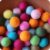 Handmade Wool Felt Balls, 2.5 cm Diameter, SOLID colors, Set of 35