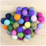 Handmade Wool Felt Balls, 2 cm Diameter, SOLID colors, Set of 50