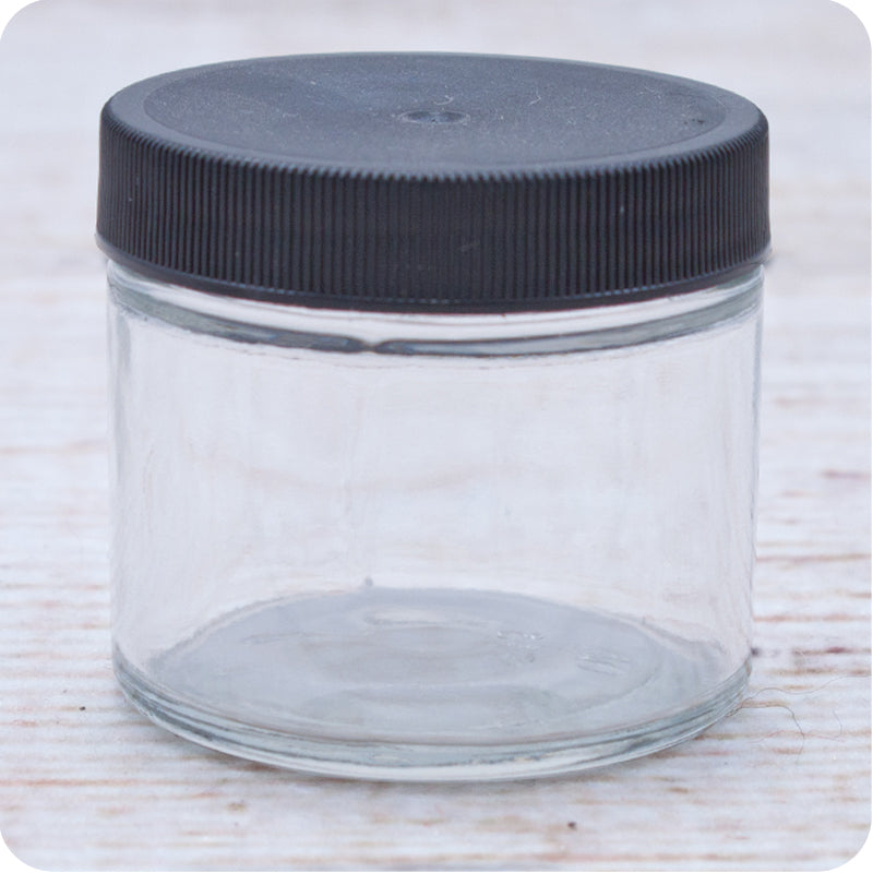 2 oz glass paint, glue or ink jar with a plastic lid