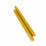 Two 10" Hand-Dipped Pure Beeswax Taper Candles (7/8" x 10")