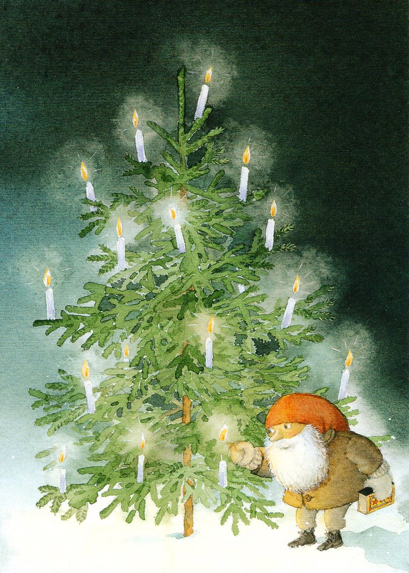 Candlit Tree Postcard