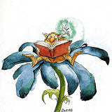 Troll on Blue Flower Card with Envelope by Sabine Weiss, 4-1/8 x 5-7/8